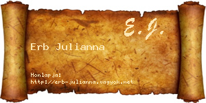 Erb Julianna névjegykártya